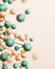 Molecular structure visualization scientific research laboratory abstract conceptual art clean minimalist background close-up perspective innovation in chemistry