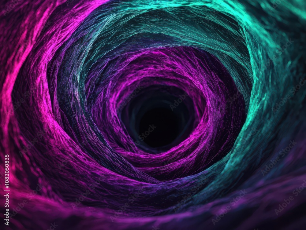 Aufkleber exploring the mysteries of colorful swirling patterns abstract tunnel digital art hypnotic environme