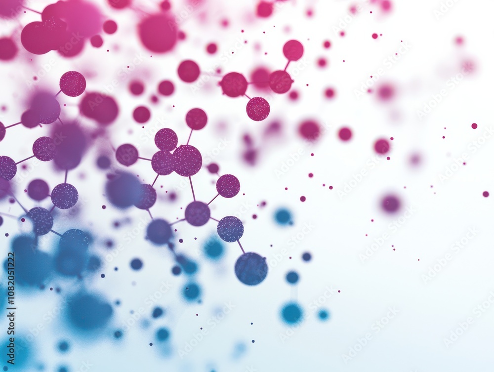 Poster dynamic molecular interaction visualization science lab digital illustration abstract background clo