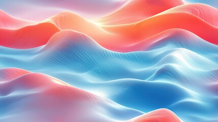 Obraz premium Vibrant abstract waves: dynamic red and blue flowing texture with a soft gradient