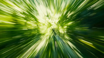 Abstract Green Light Burst with Bokeh Effect Background 