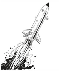 fast moving rocket stock illustration 