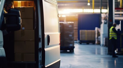Package Loading onto Delivery Van at Logistics Hub: Capturing Busy Activity and Coordination for Effective Package Transportation with Focus on Staff and Loading Process for Logistics Operations