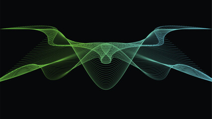 Dynamic 3D Indie lines blue green tone