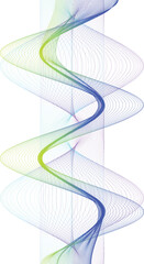 Dynamic 3D straight wave lines Green, blue, purple tones
