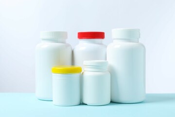 White bottles on the table