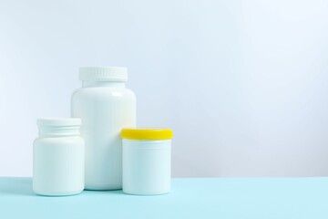 White bottles on the table