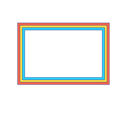 Retro colorful rectangle frame element	