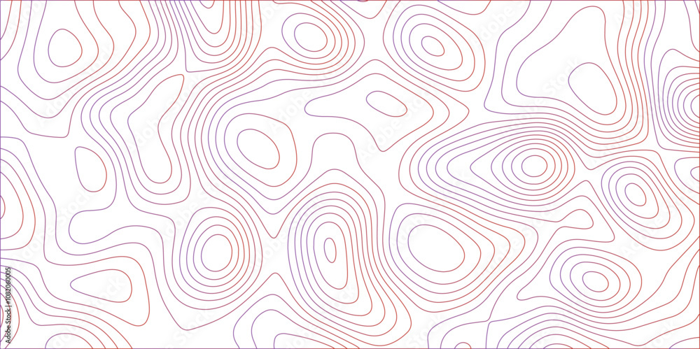 Poster Abstract white colorful gradient Topographic line map background. Contour elevation topographic and textured Background Modern design with White background with topographic wavy pate for decoration.	
