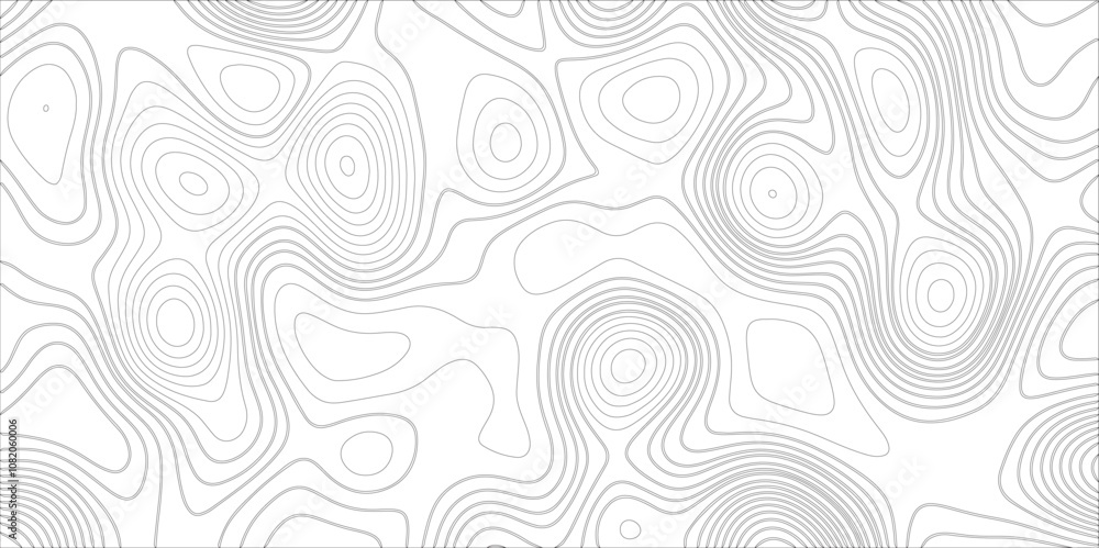 Poster Abstract wavy curved lines background. abstract pattern background vector topographic map. The black on white contours vector topography stylized height of the lines map Seamless pattern banner design