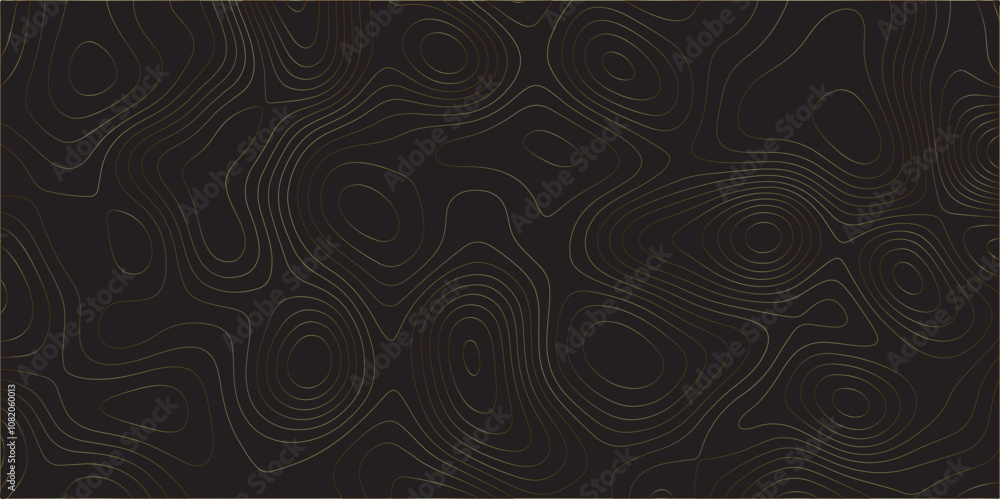 Aufkleber Abstract black colorful gradient Topographic line map pattern background. Contour elevation topographic and textured Background Modern design with black background with topographic wavy Patte and dot	