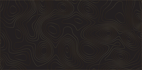 Abstract black colorful gradient Topographic line map pattern background. Contour elevation topographic and textured Background Modern design with black background with topographic wavy Patte and dot	