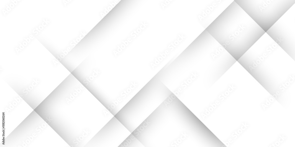 Aufkleber Elegant white background with shiny lines. Grey gradient stripes with shadows. modern Gray and white diagonal line architecture geometry tech abstract subtle background space design concept, vector.