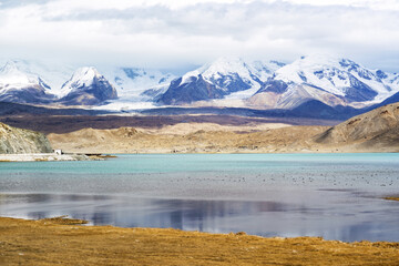 Natural landscape views alongside the road in Western Xinjiang, China