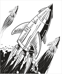 fast moving rocket stock illustration 