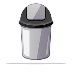 Trash bin with swing lid vector isolated illustration