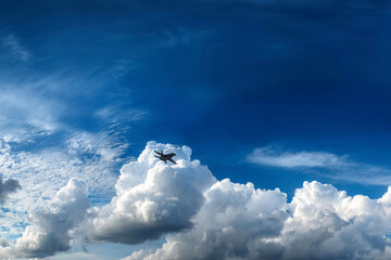 photographs of fighter jets, airplanes with power and elegance in the blue sky with white clouds