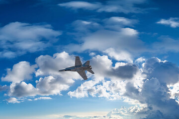 photographs of fighter jets, airplanes with power and elegance in the blue sky with white clouds