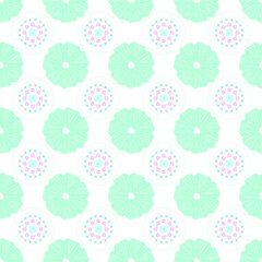 seamless background with green flowers