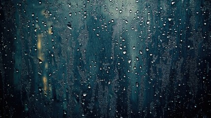 A close-up view of water droplets on a window, great for illustrating condensation or moisture concepts