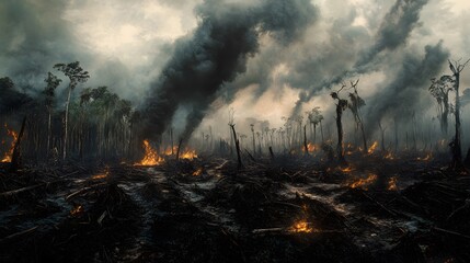Fototapeta premium fire in the forest 1