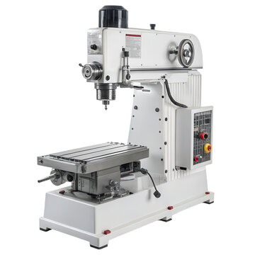 Precision Industrial Milling Machine Equipment for Metalworking and Manufacturing, transparent background PNG