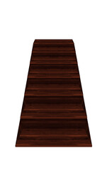 Stylish wooden stairs leading upstairs. On isolated transparent background.