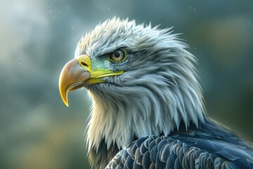 Fototapeta premium A close-up view of a bird's face, highlighting its sharp features and piercing gaze