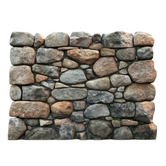 Stone wall isolated on transparent background