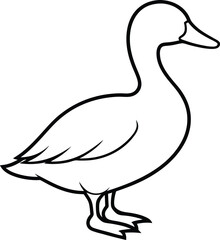 Silhouette of Duck vector style Illustration. 