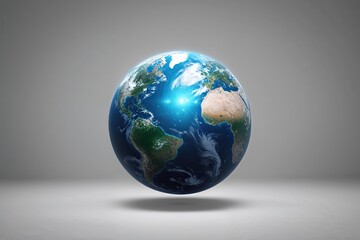 Earth Orb Centered on Minimalistic Background