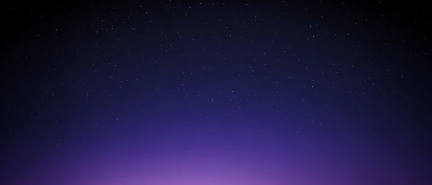 Abstract purple and black gradient background with scattered white stars.