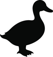 Silhouette of Duck vector style Illustration. 