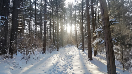 Winter Wonderland, a snow covered forest