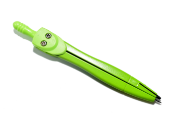 A green school compass lies against a PNG background.