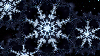 Perfect Symmetry of Nature: A Unique Snowflake in a Cold Winter Atmosphere with Crystalline Structure and Delicate Details, Captured through Macro Photography with Bokeh Effect 