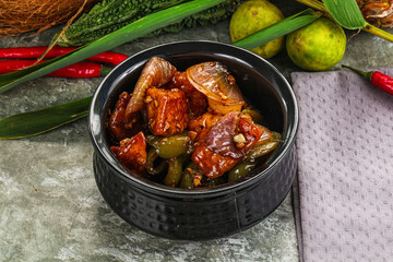 Indian cuisine - paneer with chilli