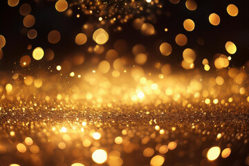 golden bokeh lights sparkle