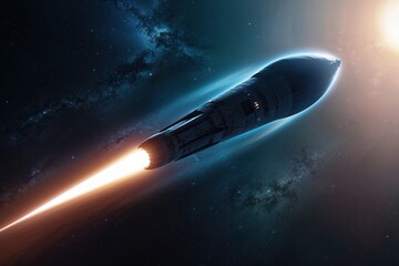 Obraz premium Isolated Comet in Vast Celestial Space Background