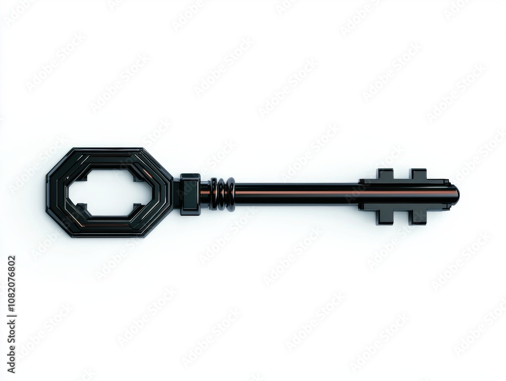 Aufkleber quantum computing of cryptography concept. a vintage key with an intricate design, featuring an octa