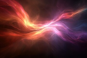 Fototapeta premium Colorful Abstract Swirl of Vibrant Hues Blending Together in a Cosmic Design With Glowing Energy