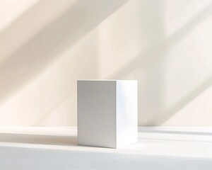 Minimalist White Cube Pedestal for High End Product Photography Presentations