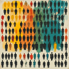 Illustration of Diverse Crowd People Community Society Group