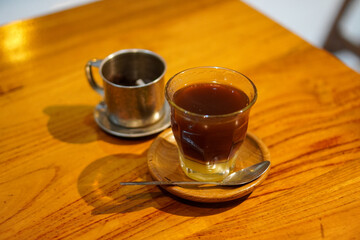 The nice taste of indonesian coffee in Purwokerto City, Central Java, Indonesia. It was taken on november 20, 2024 by a professional. It's a nice coffee with Indonesian culture