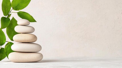 A photostock of a stack of white stones for zen and relaxation on isolated on transparent PNG background, High Quality.