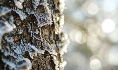 A tree branch covered in snow