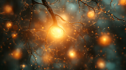 Neurons and nervous system. Nerve cells background