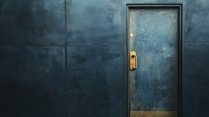 Metal door frame on a fire door with open handle, capturing safety features and strength.