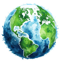 Fototapeta premium Illustration of the Earth, showcasing continents and oceans on a white background.