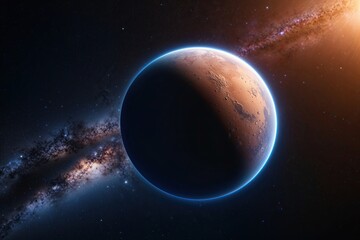 Obraz premium Isolated Mars Planet 3D Cutout in Space Sphere Visualization